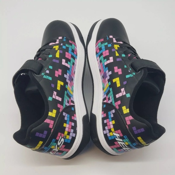 HEELYS Dual Up X2 Youth  Black Tetris Pink Blue Purple Blocks Size Y6  EUC - Picture 8 of 11
